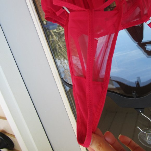 NWT baby doll nighty & panty with lace & metallic details size L - Picture 14 of 15